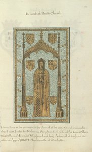 Brass of Katherine Broughton, 1637 (inkoust a plátkové zlato na pergamenu)